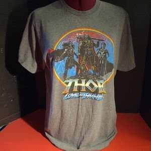 Thor Graphic Gray T-Shirt THOR LOVE AND THUNDER SIZE L MENS GRAPHIC TEE